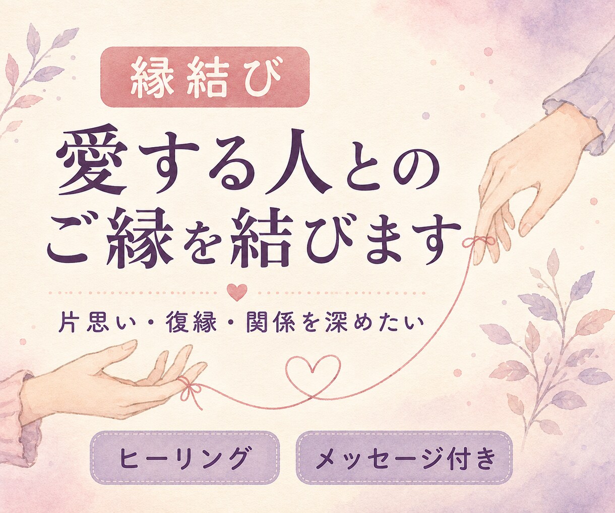愛する人との縁を結びます 片思い復縁 ラブラブカップルの人はさらに縁を深めます イメージ1