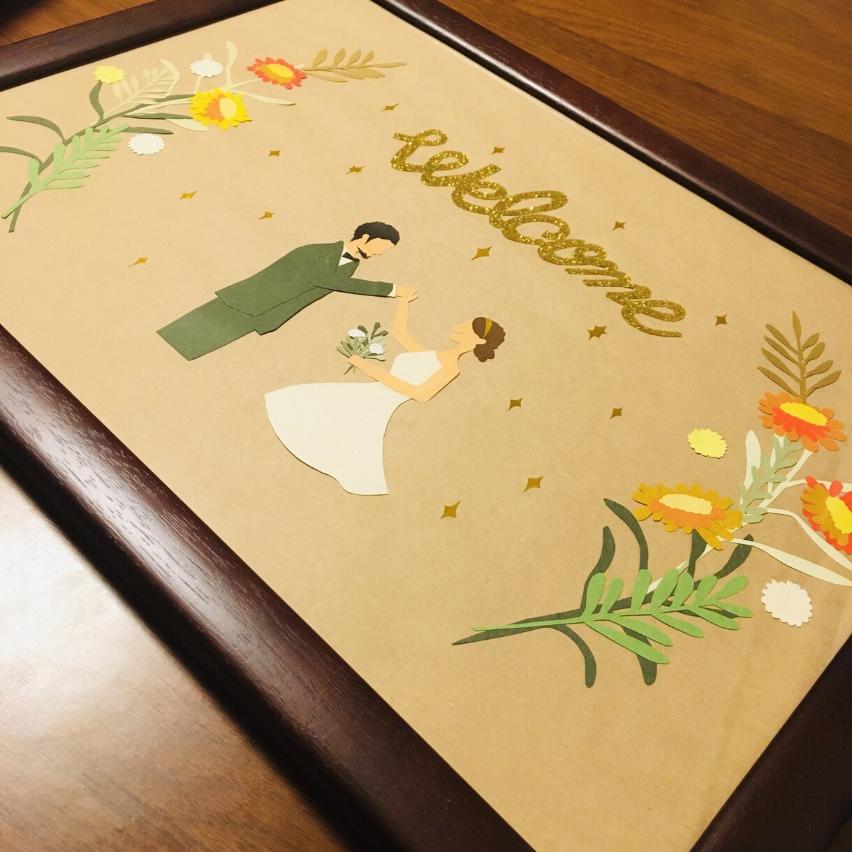 ペーパーアートでウェルカムボードを作成します 貼り絵ならではの立体感が唯一無二。シンプル可愛さを求める方へ イメージ2