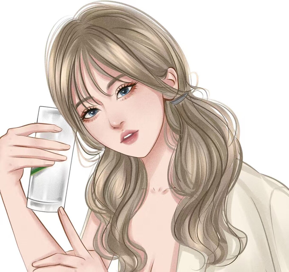 透明感のある韓国風リアルタッチ似顔絵描きます SNS映えする✨大人おしゃれな人物イラスト制作します イメージ8