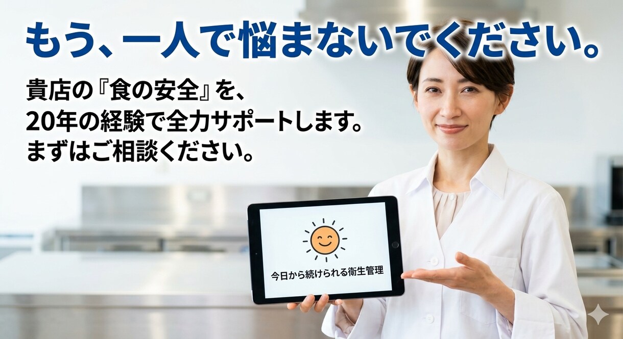 現場目線で飲食店の食品衛生サポートします 約20年間のノウハウ凝縮。現場が無理なく続けられる衛生管理。 イメージ7