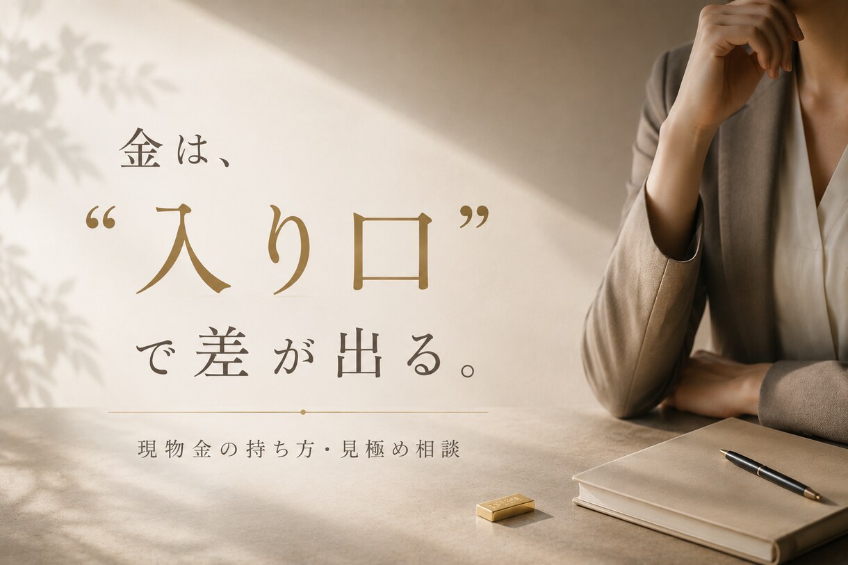 あなたにぴったりの金（ゴールド）の持ち方教えます 金は“入り口”で未来に差が出る イメージ1