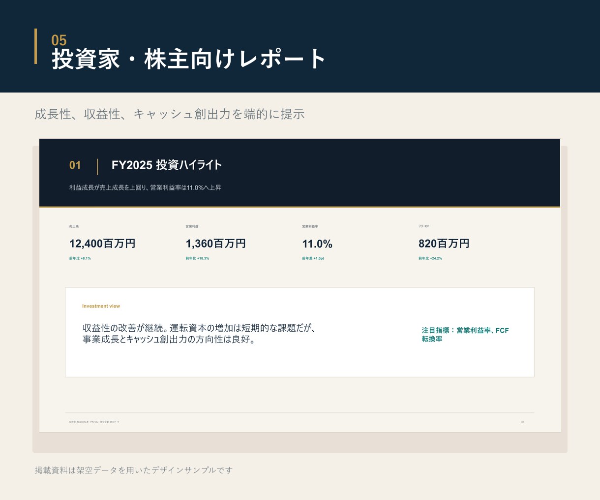 財務数値を見やすい経営資料に整えます 経営会議・融資・投資家向けの資料に対応 イメージ5