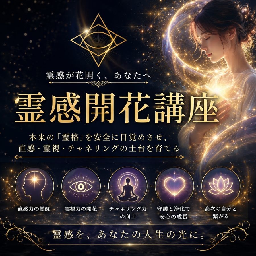 霊感開花ワーク/霊格向上/霊感コントロール教えます あなただけの感じ方を知り、霊感・霊格を高めるワーク動画講座 イメージ1