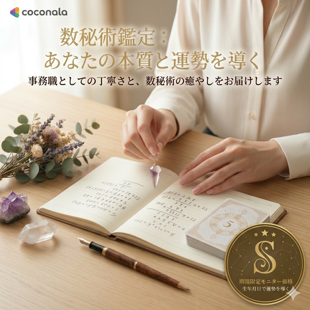 数秘術　勉強中　あなたの運勢占います 勉強中ですが心を込めてあなたの才能を占います イメージ1