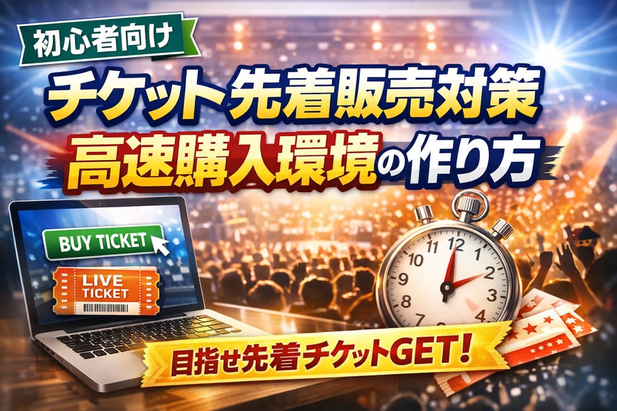 最強チケット高速BOT、環境設定の作り方教えます チケット先着に強くなる「高速購入環境」の作り方教えます イメージ1