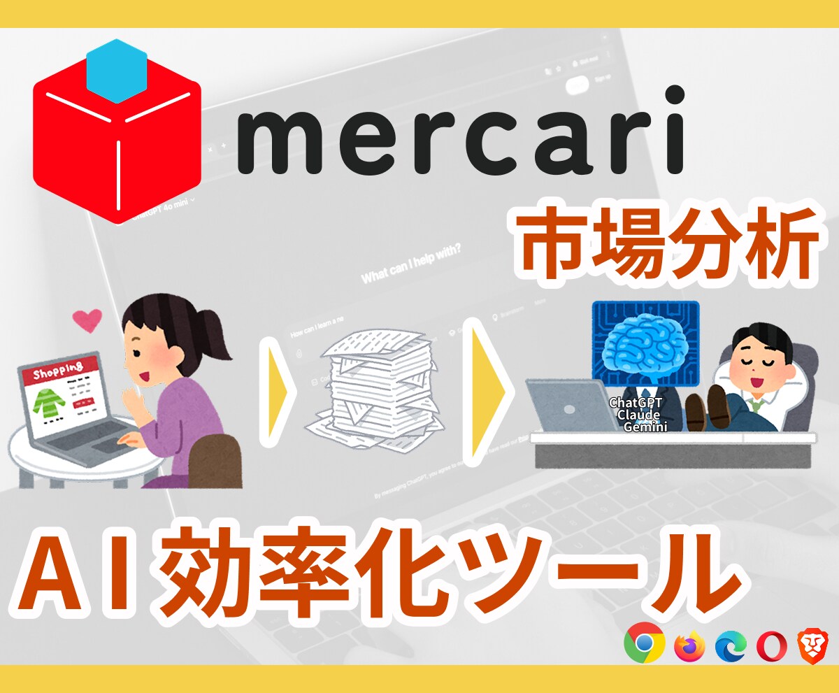 メルカリ→ChatGPT｜データ送信ツール作ります （※ 受付休止中・公式ガイドライン順守調整中） イメージ1