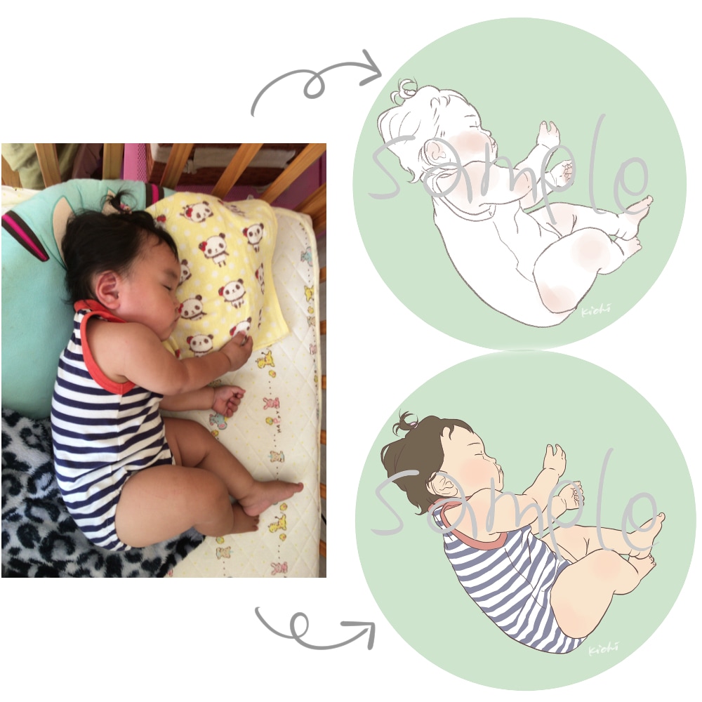 お子様の写真からイラスト作成します SNSのアイコンなどにどうぞ♡ イメージ1