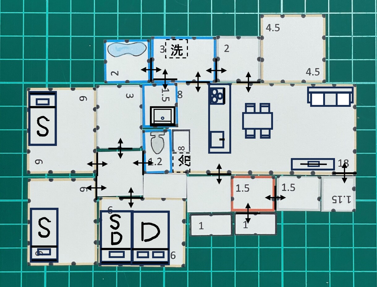 紙の間取りパーツセットます 理想の間取りを自分で考えて簡単に作ることができます イメージ6