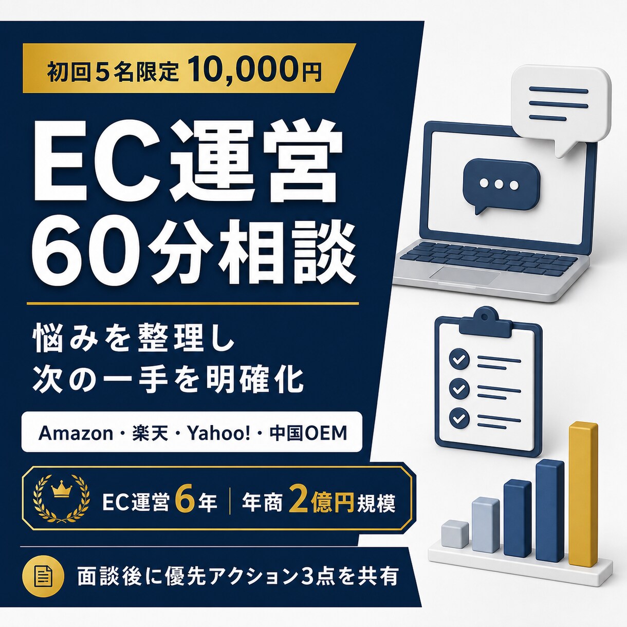 EC運営の悩みを現役事業責任者が60分で整理します 現役EC事業責任者が次の一手を明確にします イメージ1