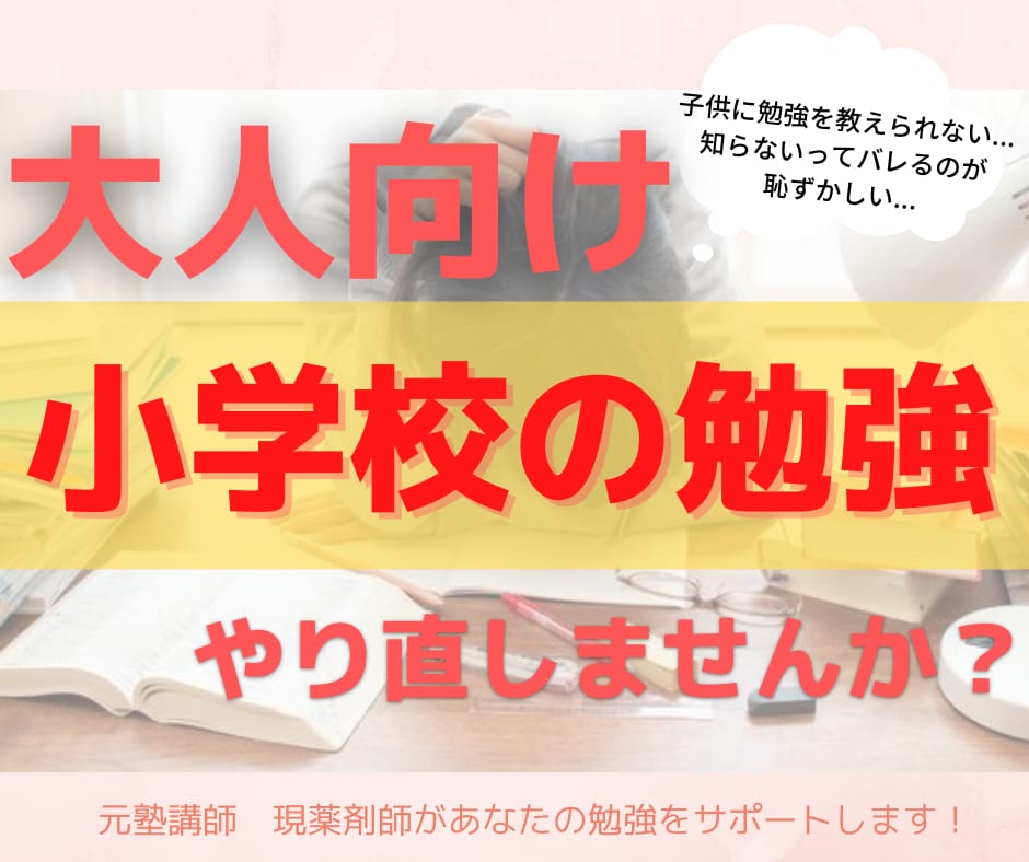 大人向けに小学校の勉強を教えます もう一度勉強をやり直したい方へ イメージ1