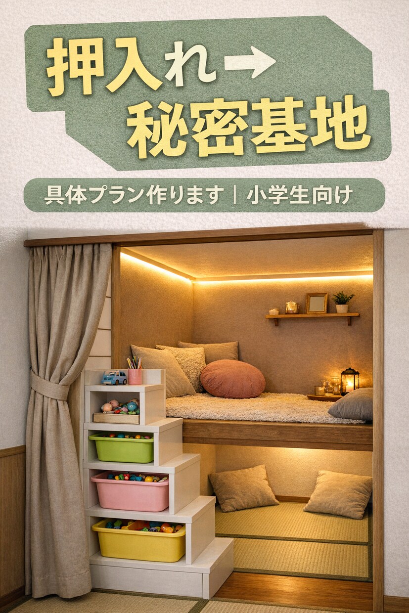 小学生用押入れ秘密基地プラン提案します 家の中に、自分だけの秘密基地を。 イメージ1