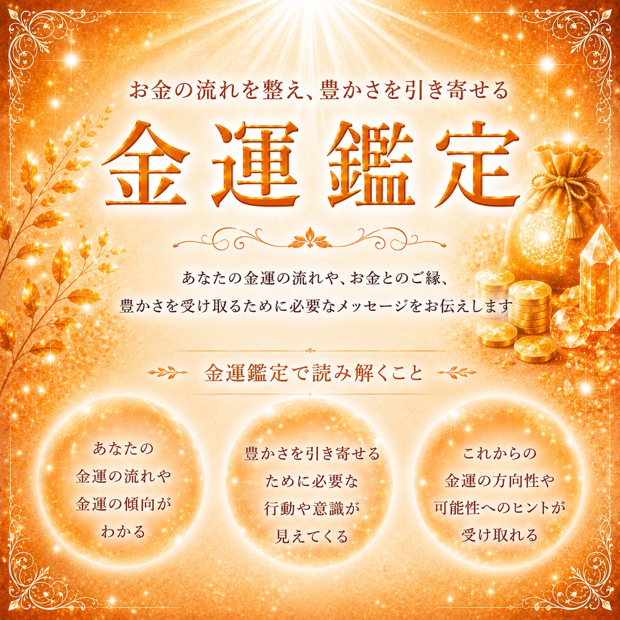 長年の経験を元に【金運】の流れを読み解きます あなたの金運の流れと豊かさへの道を読み解きます イメージ1