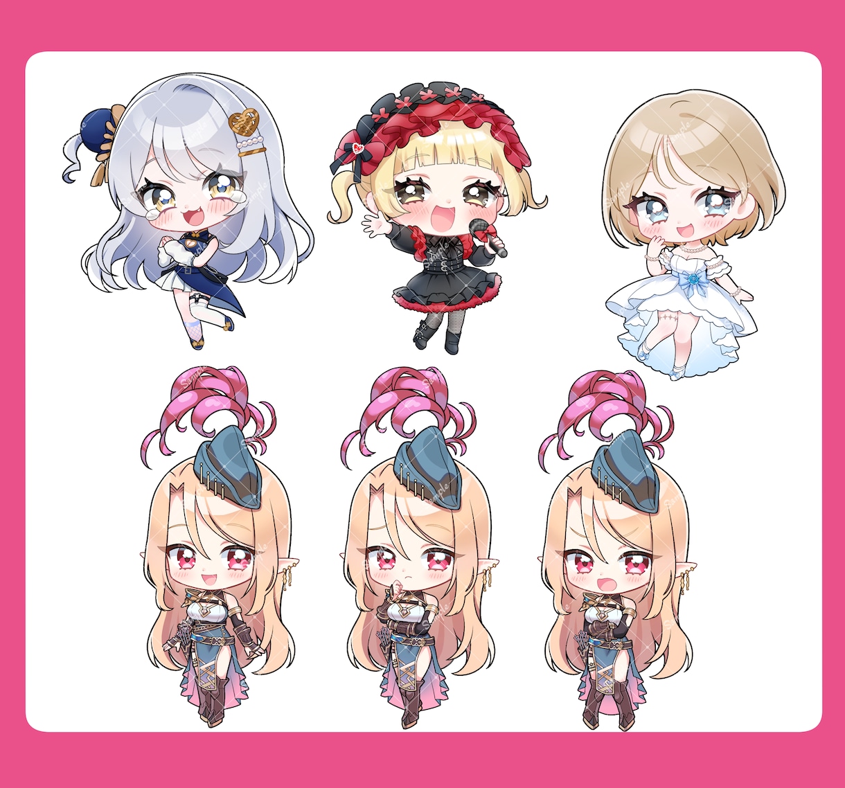 可愛いミニキャラ・ちびキャラ・SDイラスト描きます 商用利用OK◎SNSアイコンや配信の立ち絵、グッズ、などに イメージ8