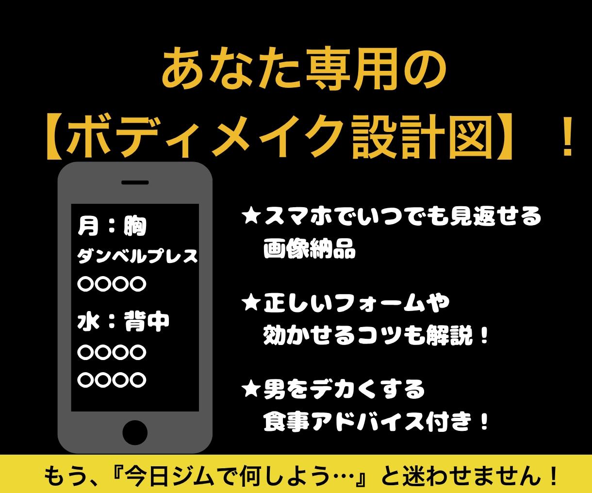 厚い胸板と広い背中！男の筋トレメニュー作成します 何から始めるか迷わない！男らしい身体を作るための専用設計図 イメージ3