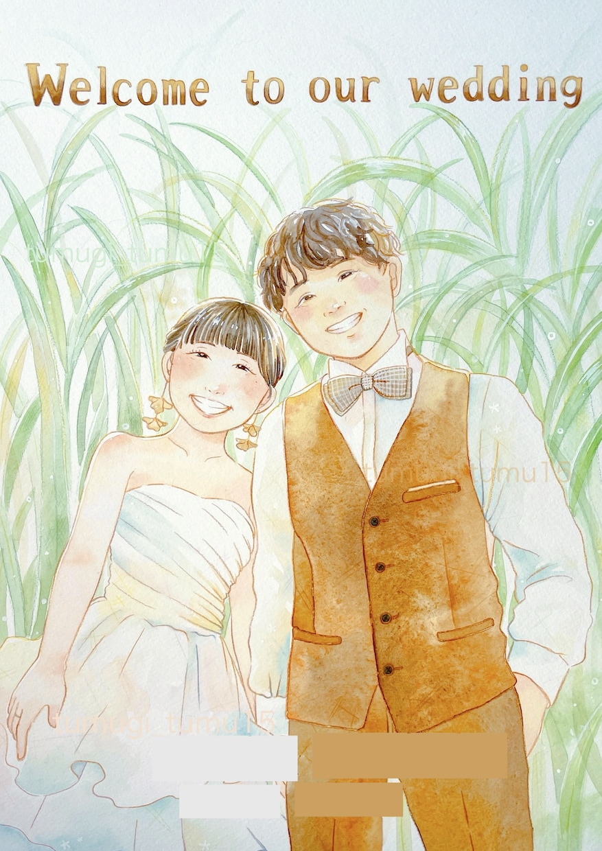 柔らかい雰囲気のウェルカムボードを作成します 透明水彩で記念すべき日にぴったりなイラストをお描きします＊ イメージ5