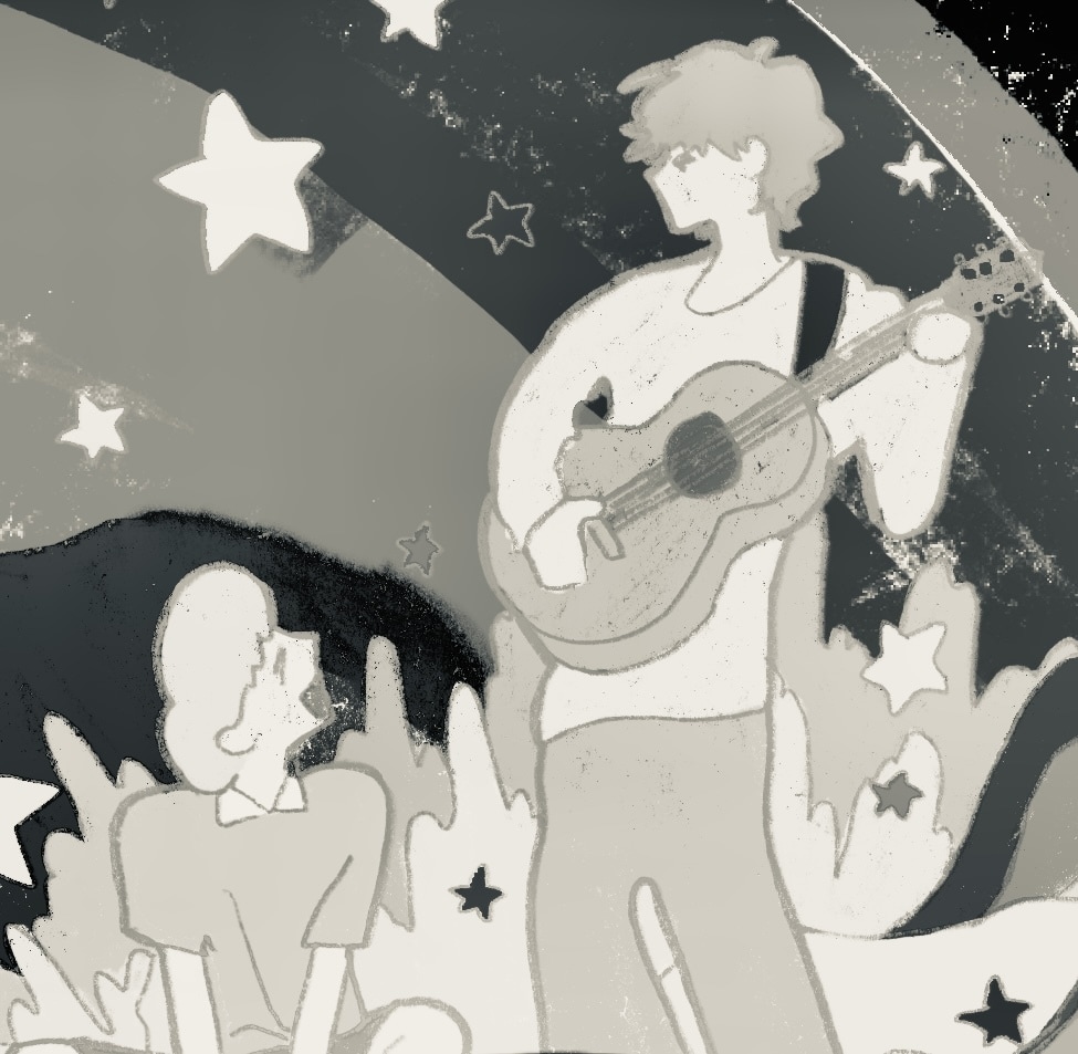単色・線画イラスト。ペア絵、挿絵描きます 2人まで同一料金！シンプルでエモい単色線画イラストです♪ イメージ3