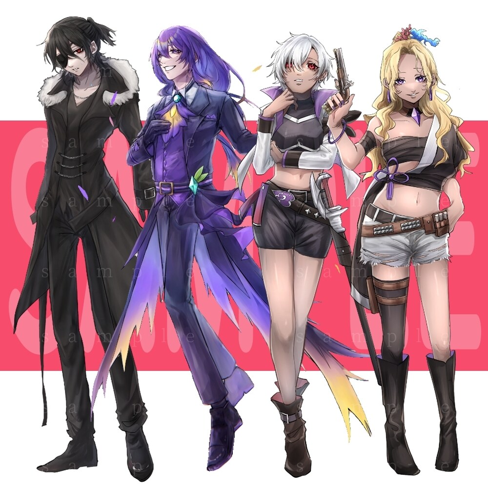 ミニキャラ付きで立ち絵制作いたします TRPGだけでなくIRIAM、グッズ、創作、ゲームなども可！ イメージ4