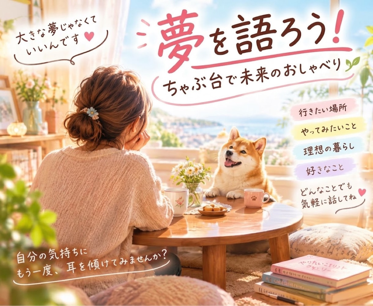 あなたの夢を聞かせてください。一緒に語り合います 誰かのために頑張ってきたあなたへ✨自分の夢を探しませんか? イメージ1