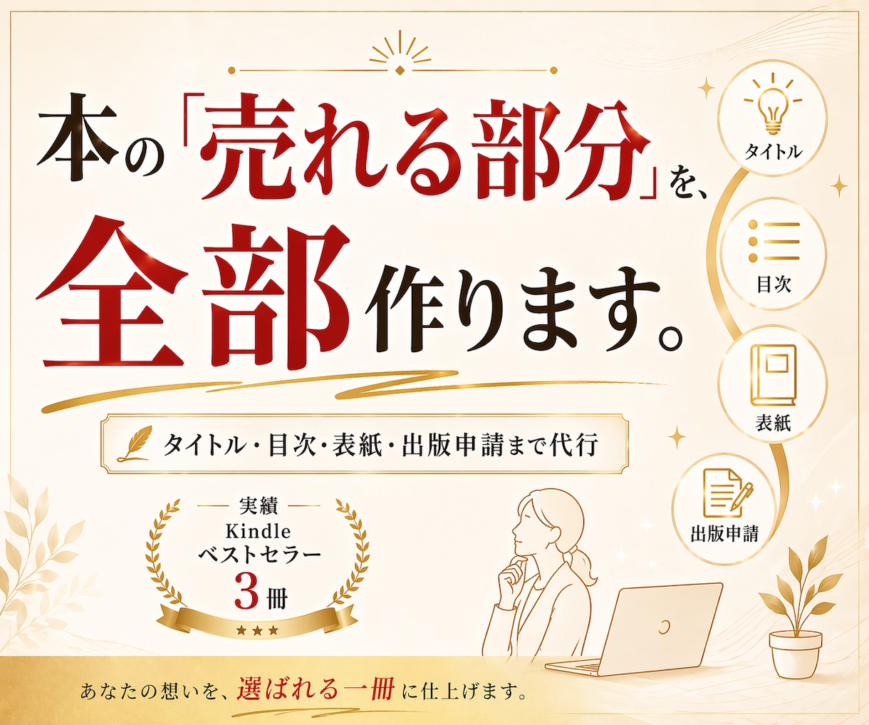 ベストセラー著者が専門家の想いを電子書籍にします 売れる表紙・タイトル・目次をまるごと制作 イメージ1