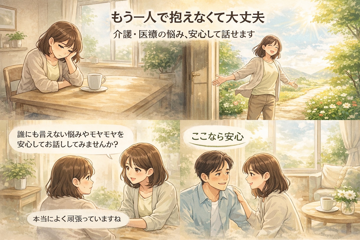 2日間チャット　介護医療相談、受け付けます お気軽に整理してみたい方に。話がまとまっていなくても安心です イメージ2