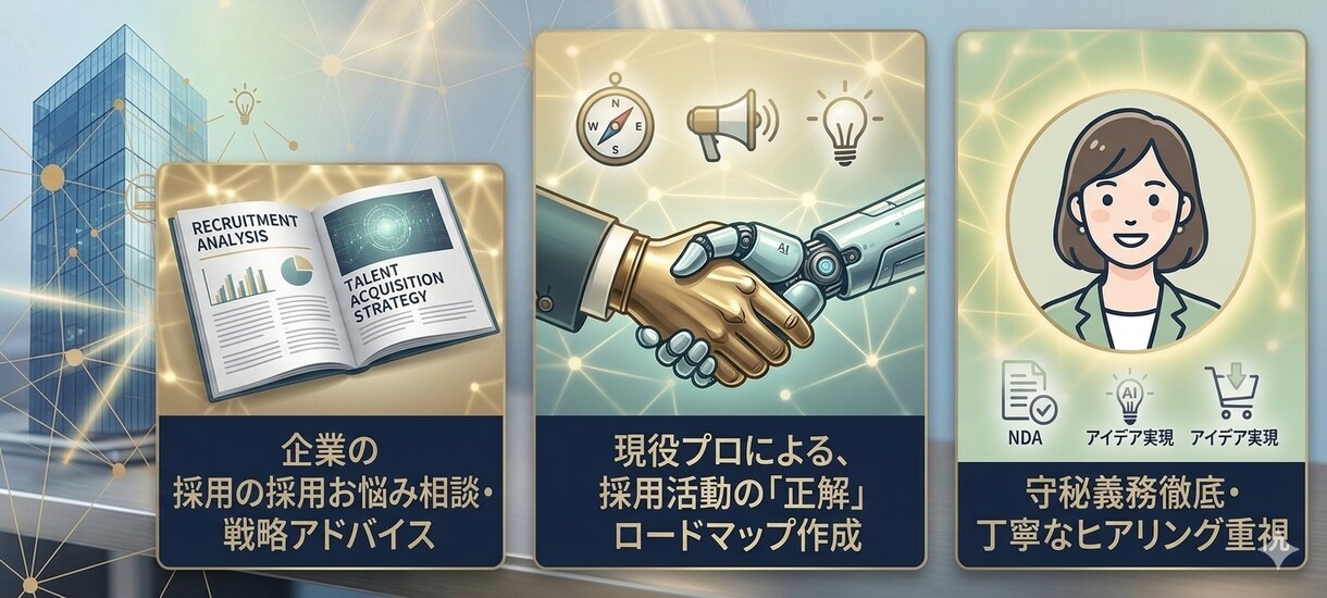 元人材プロが解決！企業の採用お悩み相談うけます 求人が来ない、次にどう動くべき？採用の正解を現役プロが伝授 イメージ1