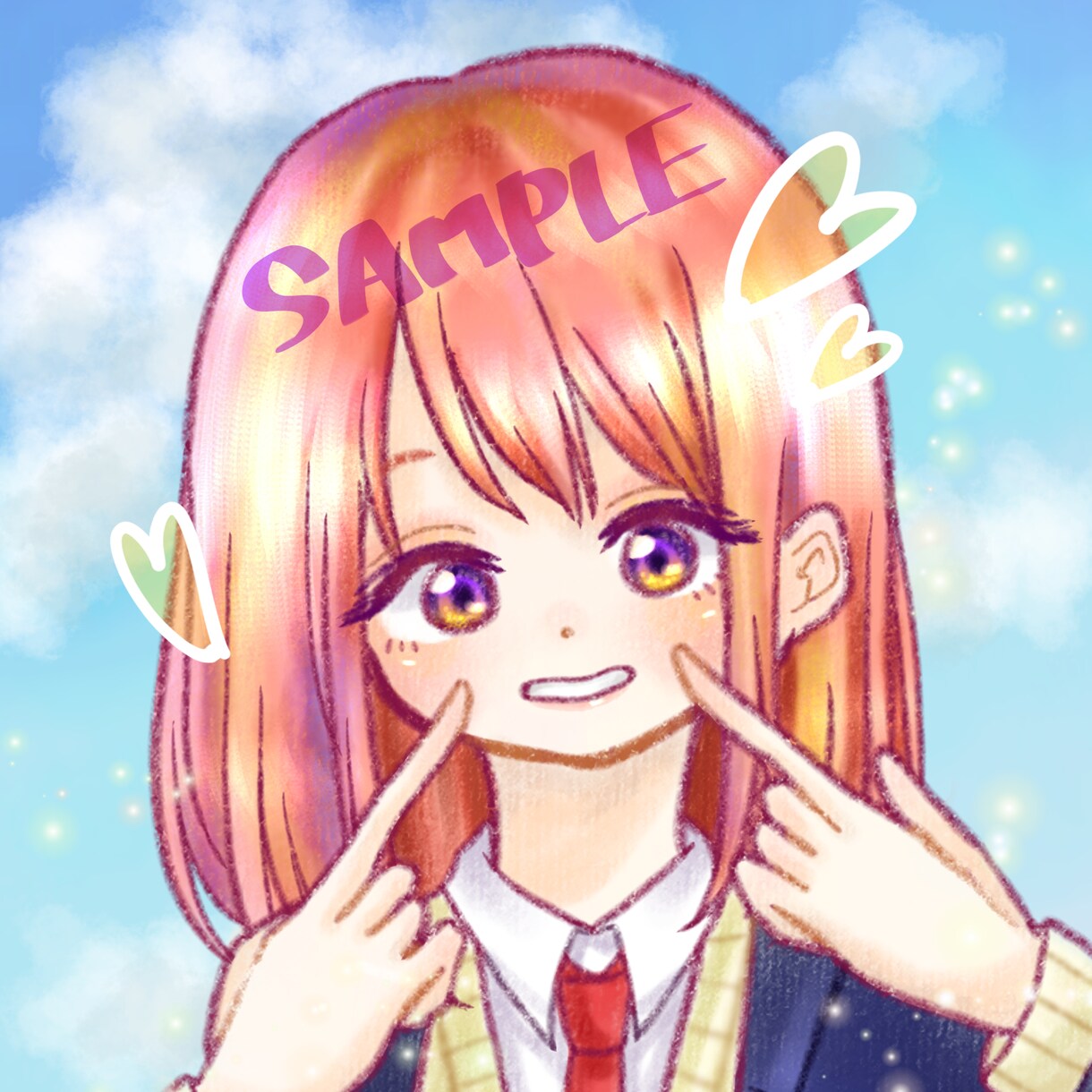 SNSのアイコン等に！正方形イラストお描きします 可愛い女の子のイラストをお求めの方へ！お好きな絵柄を選べます イメージ4