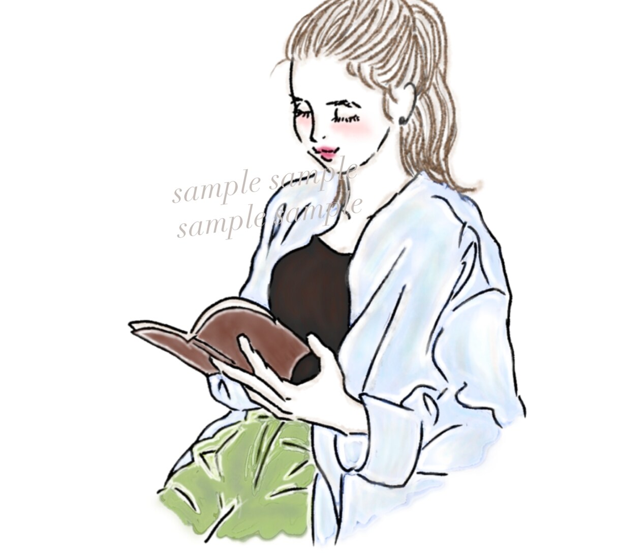 おしゃれで魅力的、自信ある女性イラストお描きします 日常を彩る主役の女性を♪パッと華やかに、印象アップ♪ 水彩 イメージ2