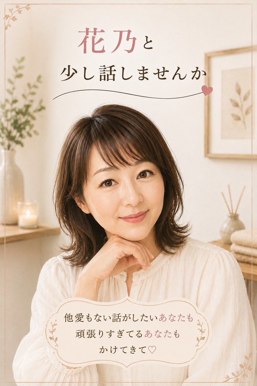 声サンプルあり♡癒し系現役セラピストがお話します 声でも癒したい♡あなたのお悩みや話たい気持ちに寄り添います。 イメージ1