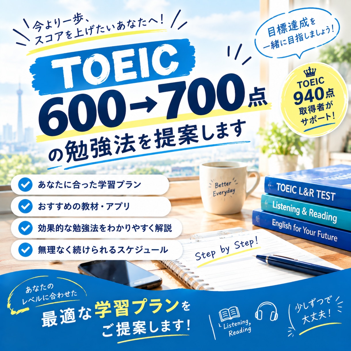 TOEIC600→700点の勉強法を提案します 600点から700点を目指す方へ！ イメージ1