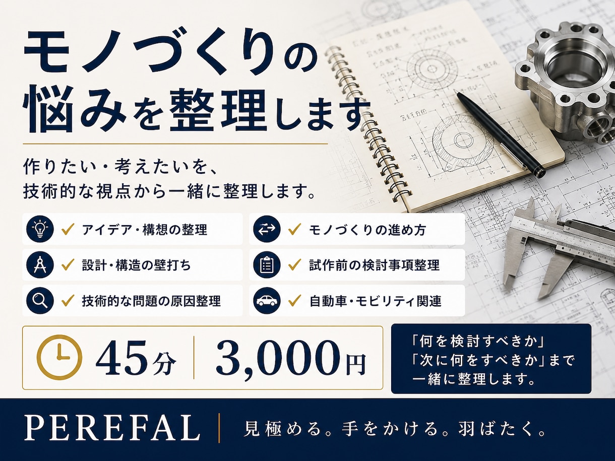 モノづくりの悩みを整理します 作りたい・考えたいを、技術的な視点から一緒に整理します イメージ1