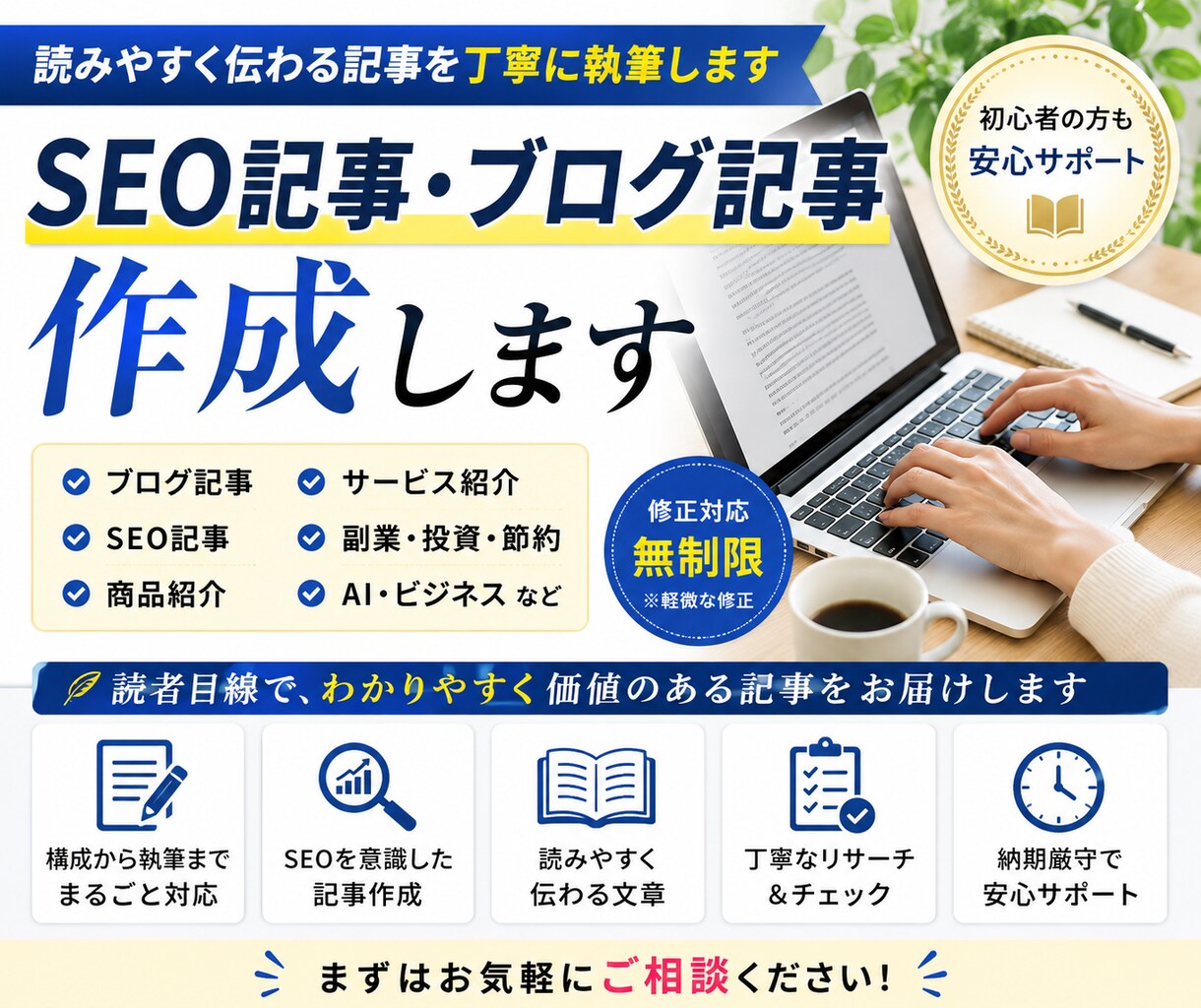SEO記事・ブログ記事を作成します 読みやすく伝わる記事を丁寧に執筆 イメージ1
