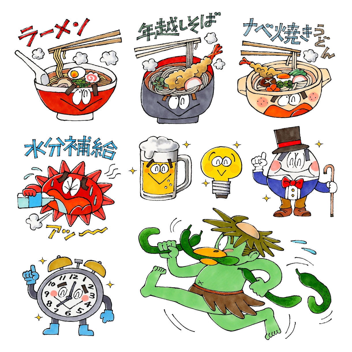 かわいい擬人化キャラクター描きます [アナログ手描き]ウェブ、SNS、印刷物などの挿絵にどうぞ！ イメージ2