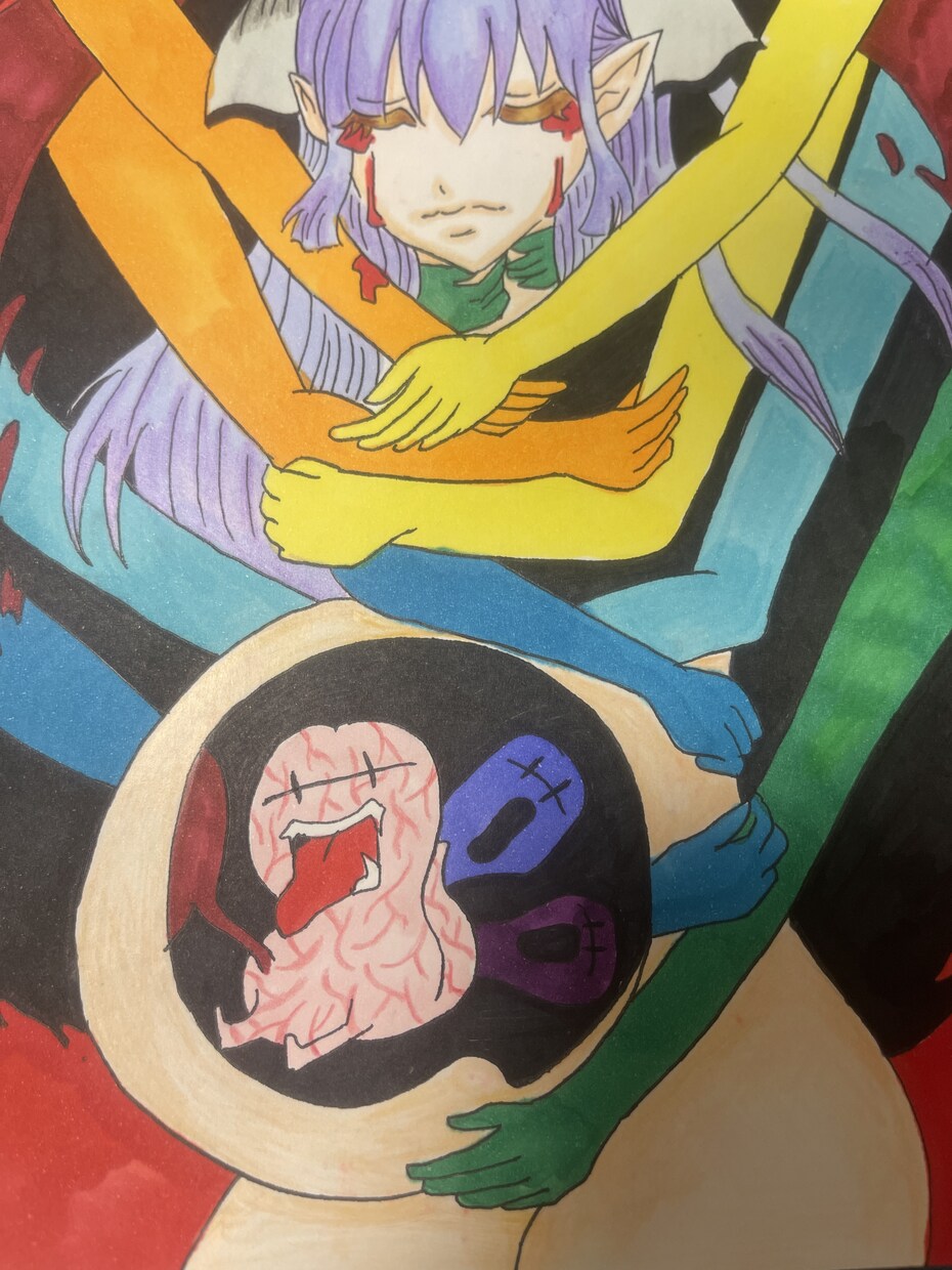 自己の感情を表現した作品を作成します お母さん一度くらい抱きしめて。 イメージ3