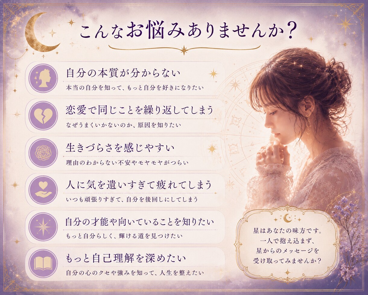 あなたの人生設計、本質・恋愛・才能を鑑定します 生年月日から適職や恋愛・性格・才能を深く読み解き人生を幸せに イメージ6