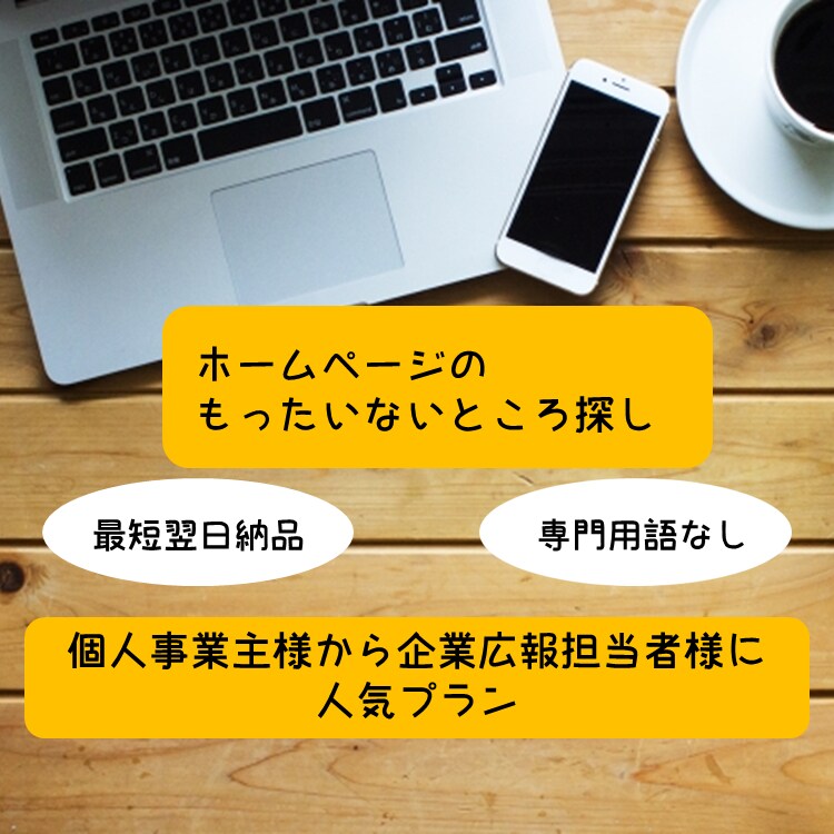 ホームページのもったいないところ見つけます ホームページリニューアルをご検討されている方へ！ イメージ1