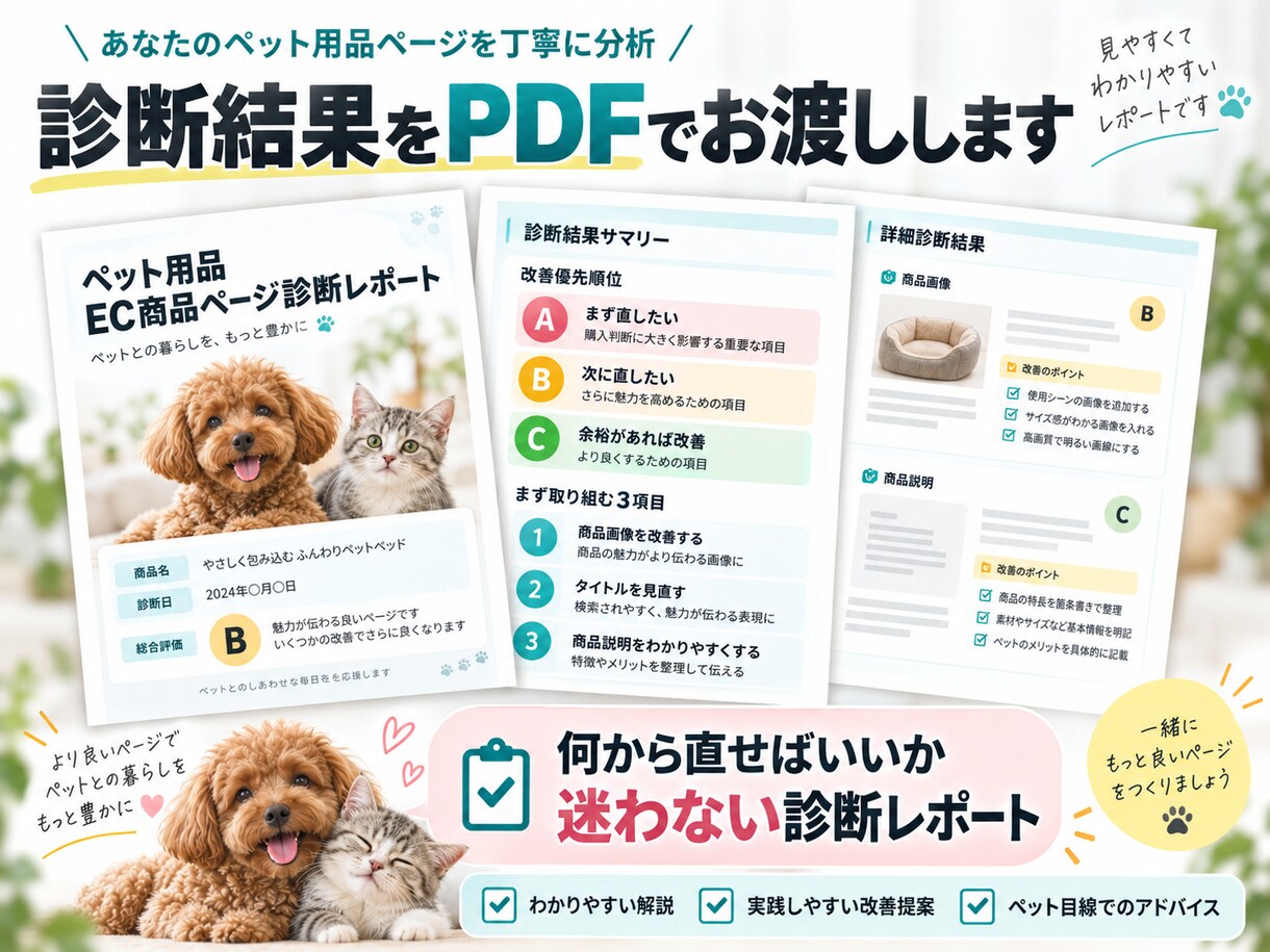 現役バイヤーがペット用品の商品ページを診断します 1商品・競合3点を比較｜改善の優先順位と着手3項目 イメージ4