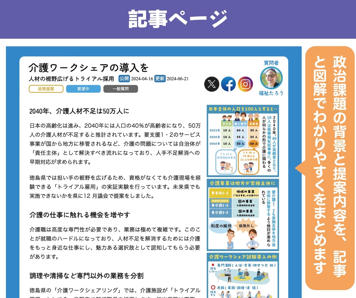 議会活動発信「マイニュースサイト」制作します 議会での活動実績を記事にしてアーカイブ化 イメージ3