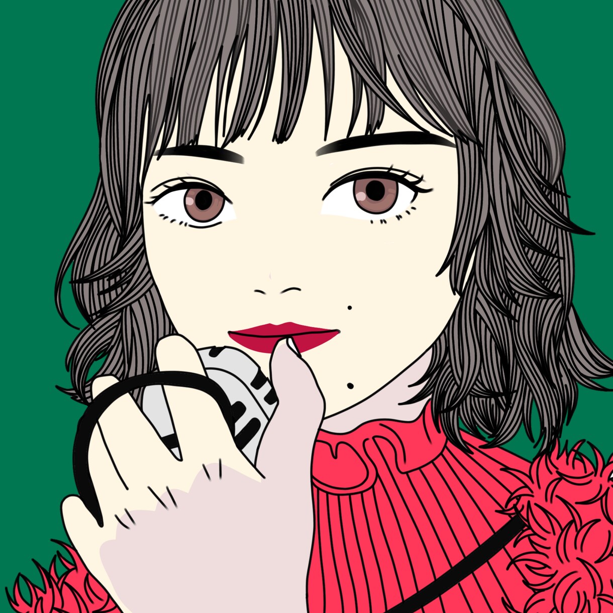 シンプルかつオシャレな似顔絵・アイコン描きます 背景とワンポイント以外白黒か色付きをお選びいただけます！ イメージ3