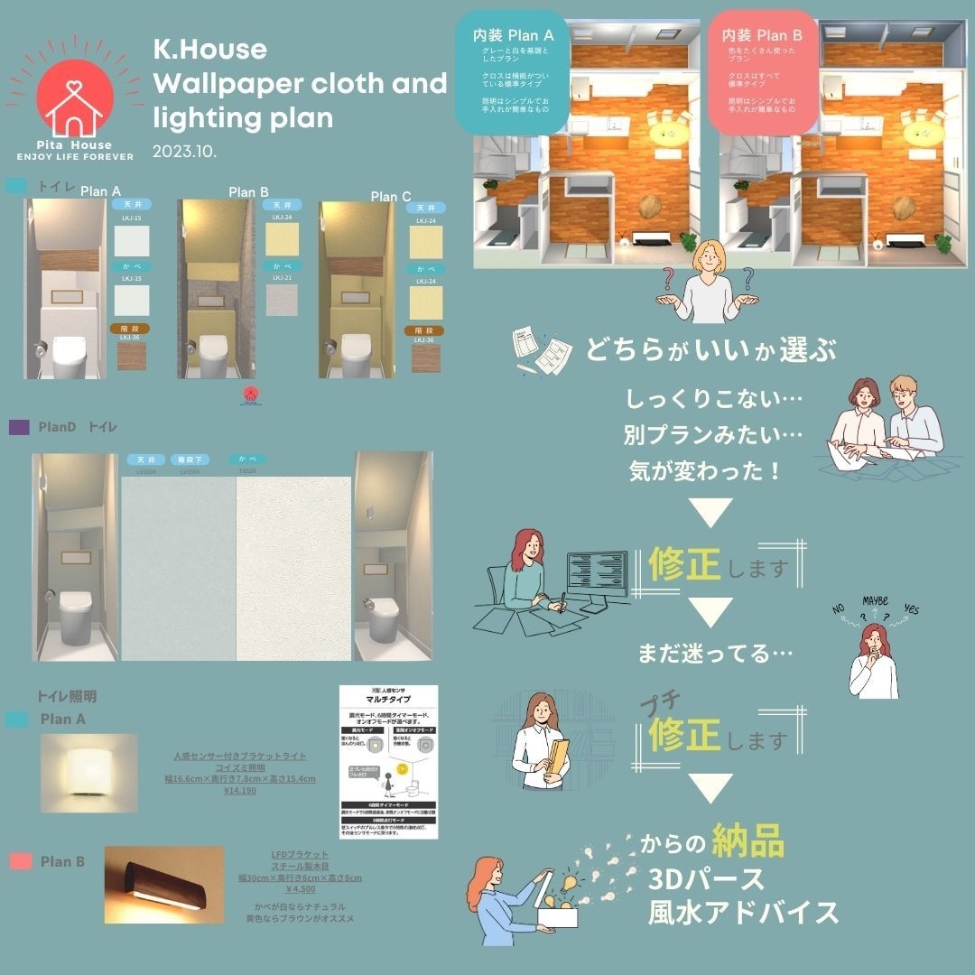 新築、リフォーム5LDKの内装プラン丸ごと選びます 壁紙クロスの沼からの救済！天井・幅木・床込みでご提案します イメージ5
