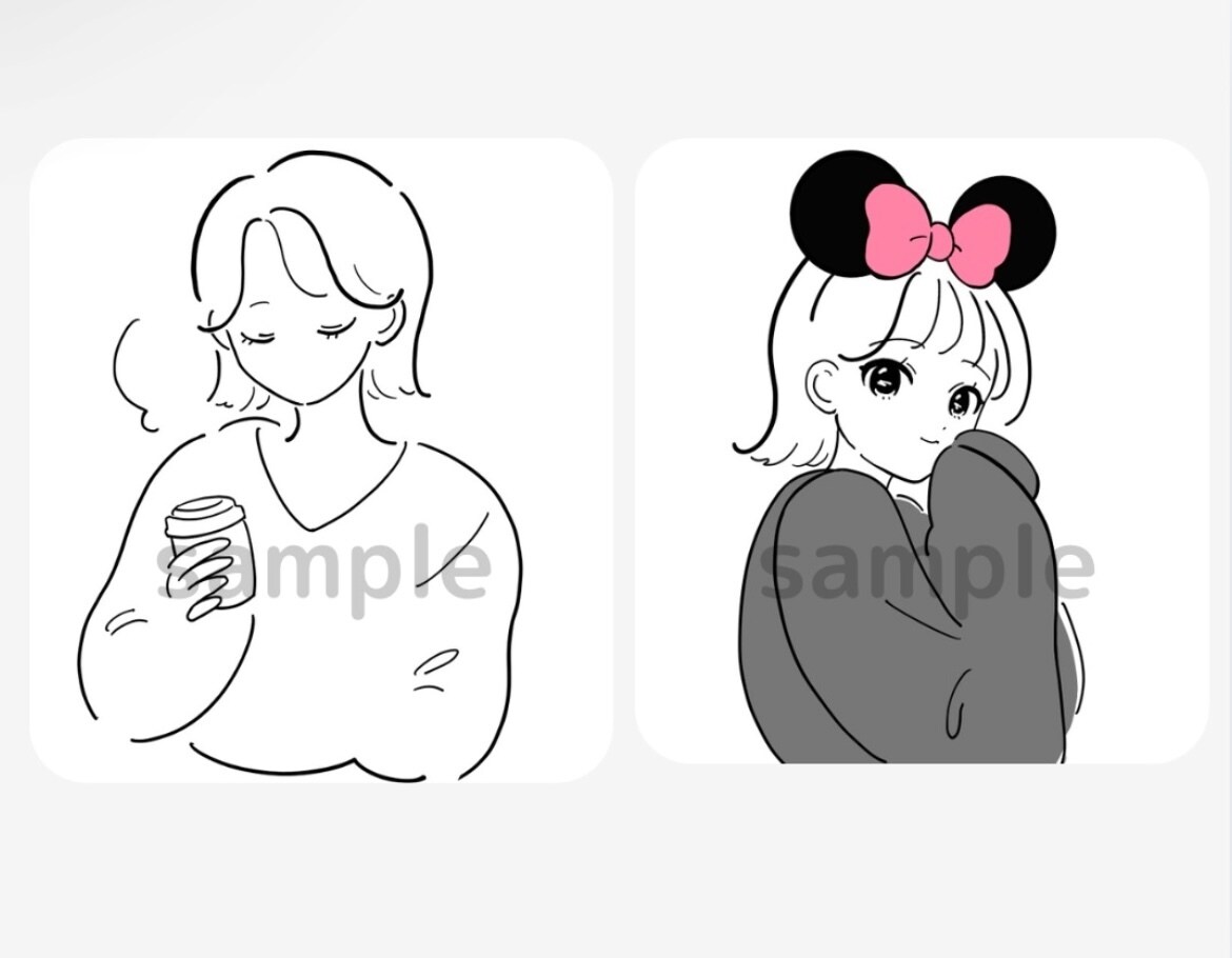 シンプル︎✦︎おしゃれな線画風イラスト描きます オプション3点無料︎✦︎カスタム自由自在 イメージ8