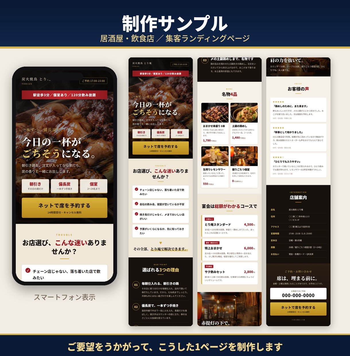 お店のホームページを1ページ完結で制作します オープン記念 先着5名｜1ページ完結のHP制作30,000円 イメージ5