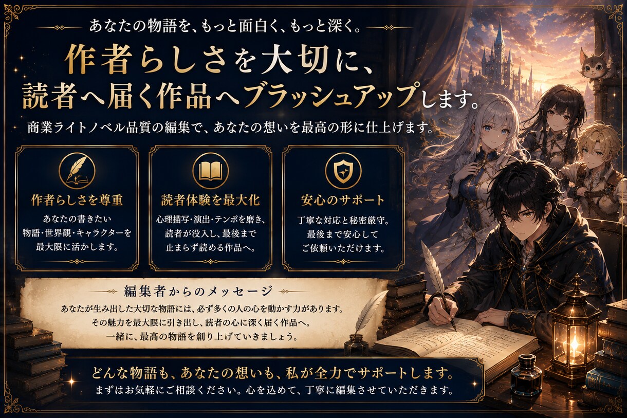 小説を商業品質へブラッシュアップします 作者らしさを残し、読者体験を最大化 イメージ8