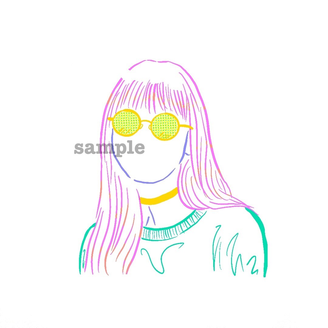 アイコン用✴︎カラフルライン✴︎でイラスト描きます 【　程よくPOPでシンプルな線画が程よく映えて程よくイイ　】 イメージ2