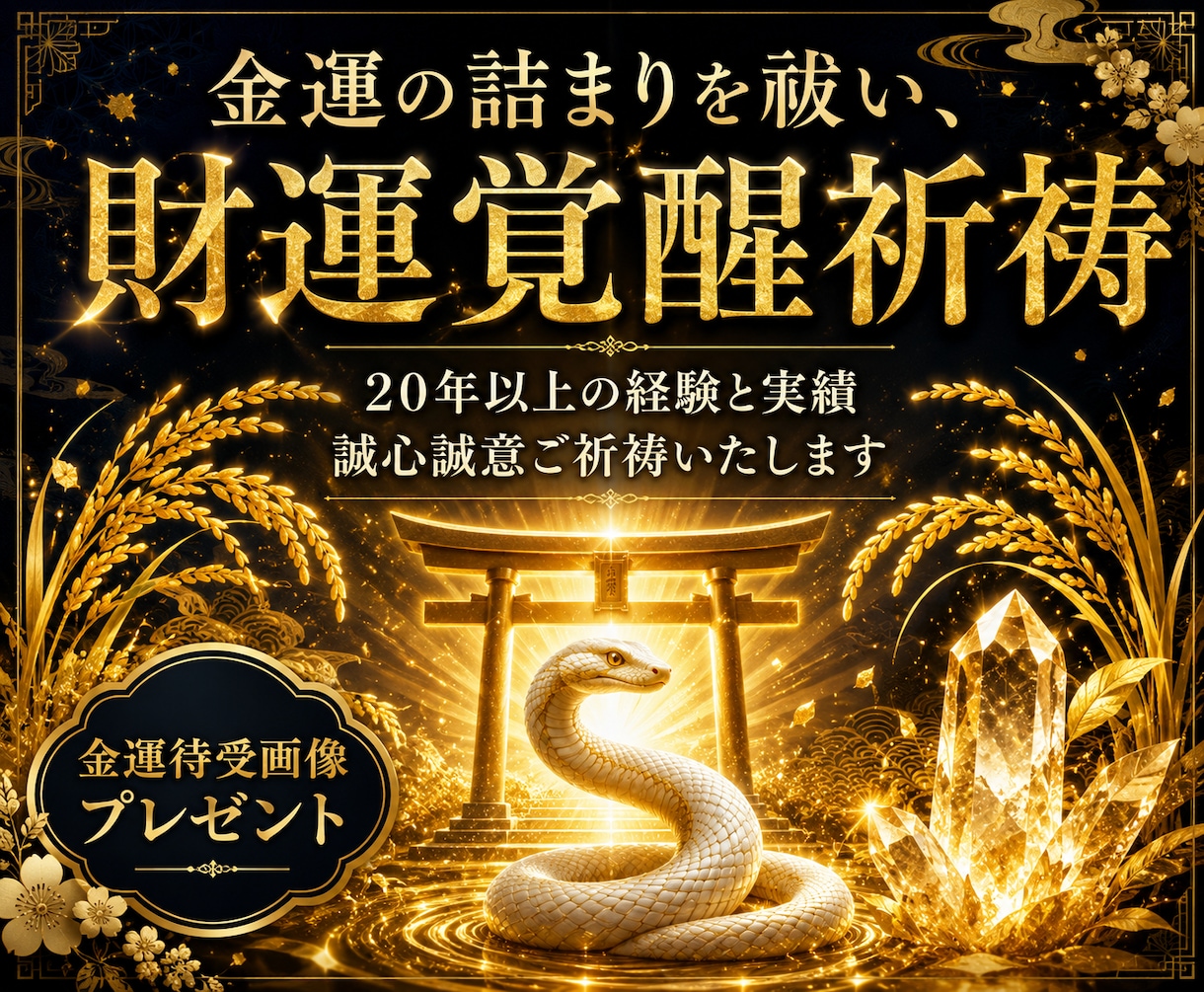 金運の詰まりを祓い財運覚醒祈祷をいたします 借金・収入不安・事業不振・金銭トラブルから抜け出したい方へ イメージ1