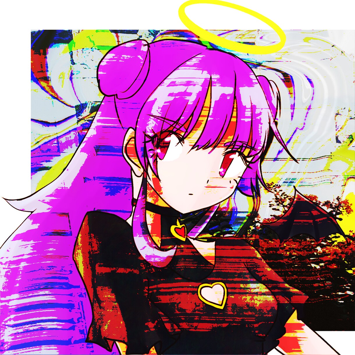 アイコン絵描きます 美少女×グリッチアート！かわいい女の子描きます イメージ1