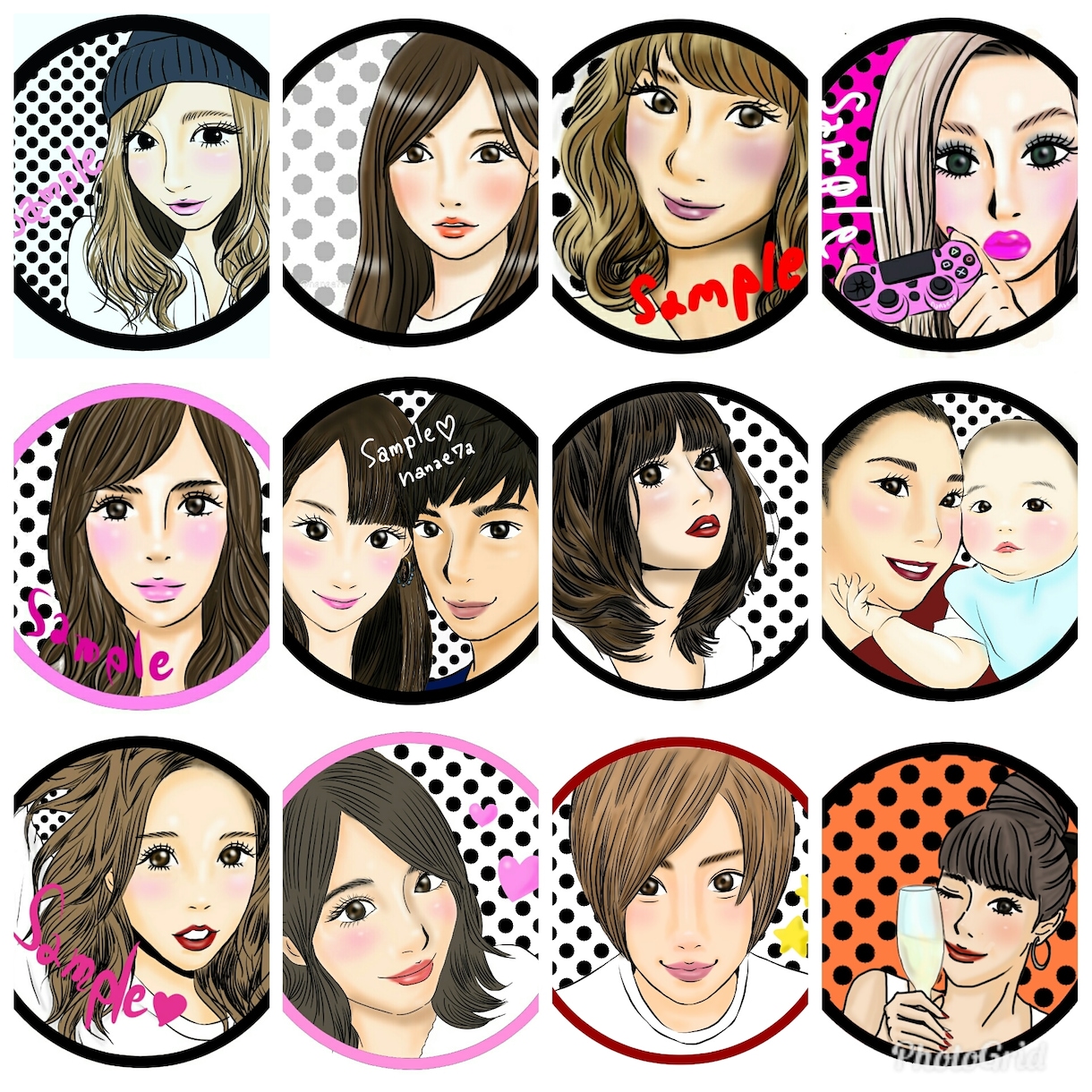 印刷もOK♡似顔絵やガールズイラストをお描きします 大人かわいい、お洒落なイラストをお探しの方にオススメです♡ イメージ2