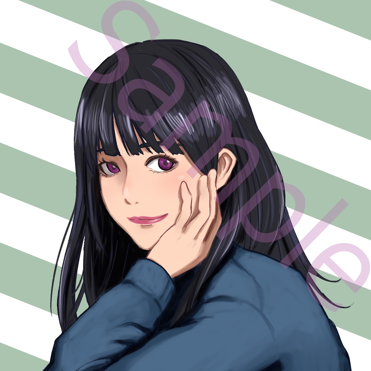 SNSで使える女の子のイラストアイコン描きます アニメとリアルの中間を目指します イメージ2