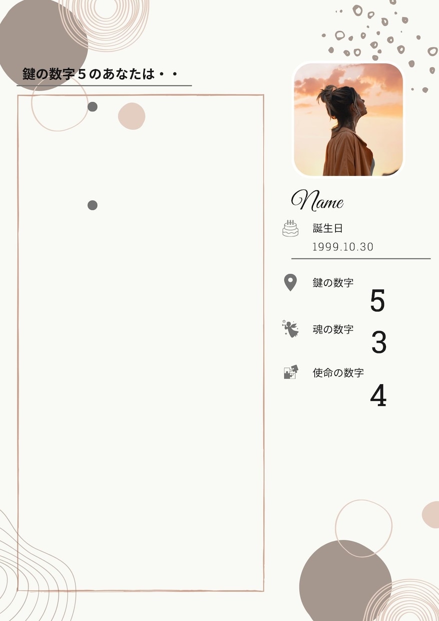デビュー価格★生年月日から取扱説明書を作成します 数秘で読み解く人間関係の悩み・仕事・恋愛などあなた専用説明書 イメージ1