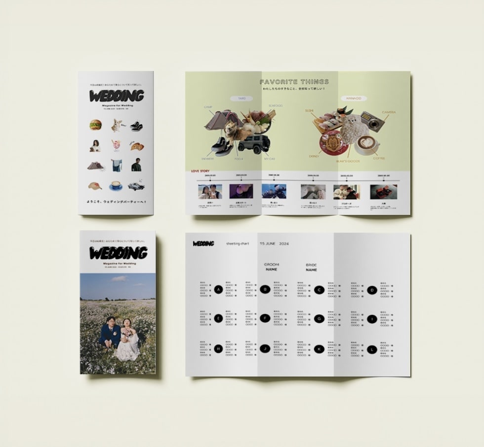 雑誌風✿三つ折りプロフィールブック作成できます スマホで簡単！高クオリティな一冊を。【即日お渡し】 イメージ1