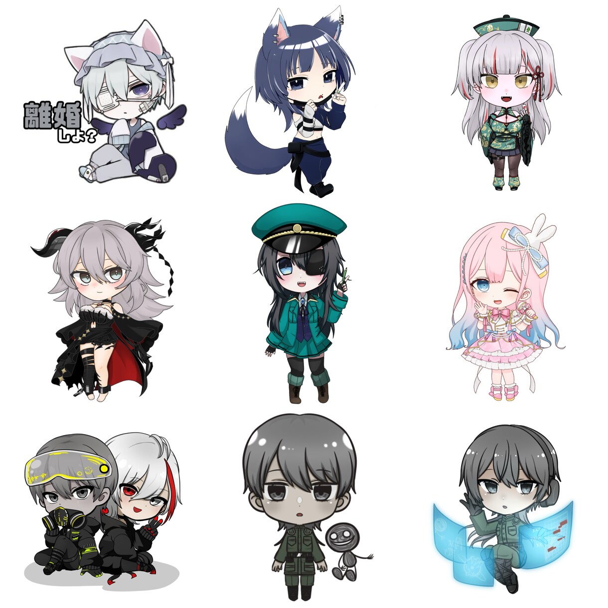 返礼品などに使えるミニキャライラスト描きます 推しの応援、イベントの返礼品、アイコン用に。 イメージ3